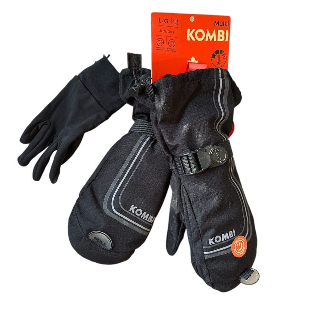 KOMBI Black Magmit Magnetic Mittens and Gloves Set NEW